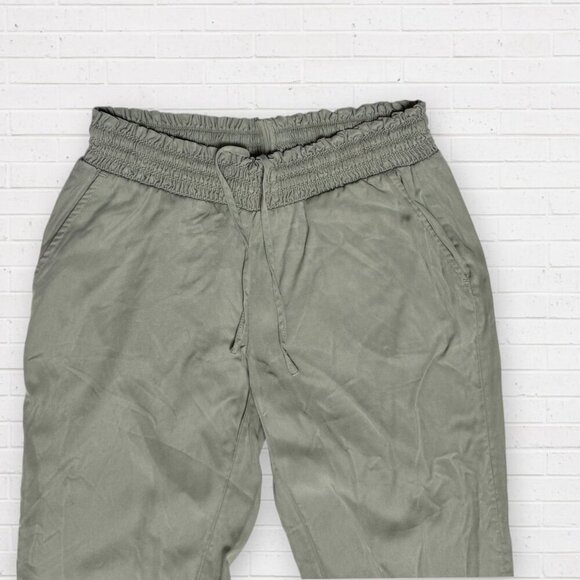 CARVE DESIGNS Sage Olive Green Tencel Drawstring Elastic Waist Jogger Pants 2 - Picture 2 of 5